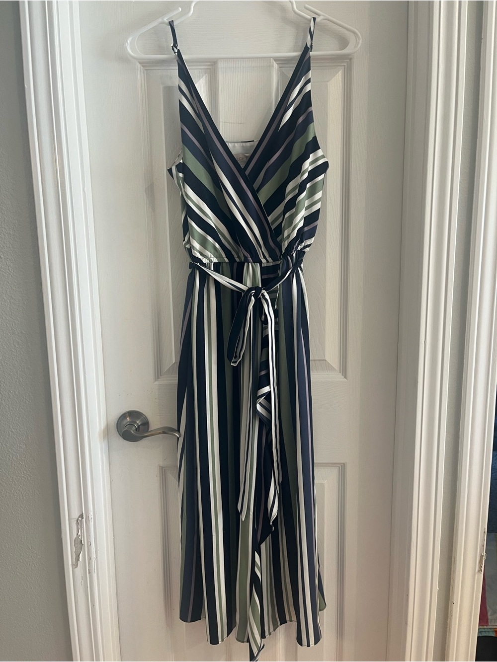 LOFT Striped Midi Dress